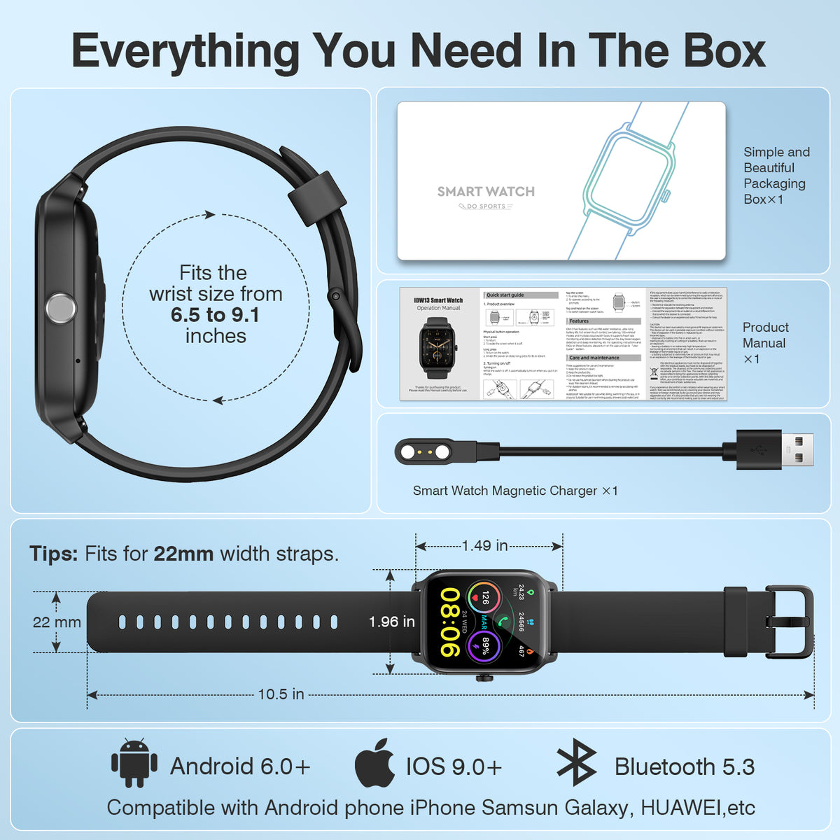 ACHOICE 1.8" Smart Watch for Men Women, Fits for Android and iPhone, Fitness Tracker with Bluetooth Call, Smartwatch with Alexa Built-in, 105+ Workout Tracker, IP68 Waterproof, for Gift Green
